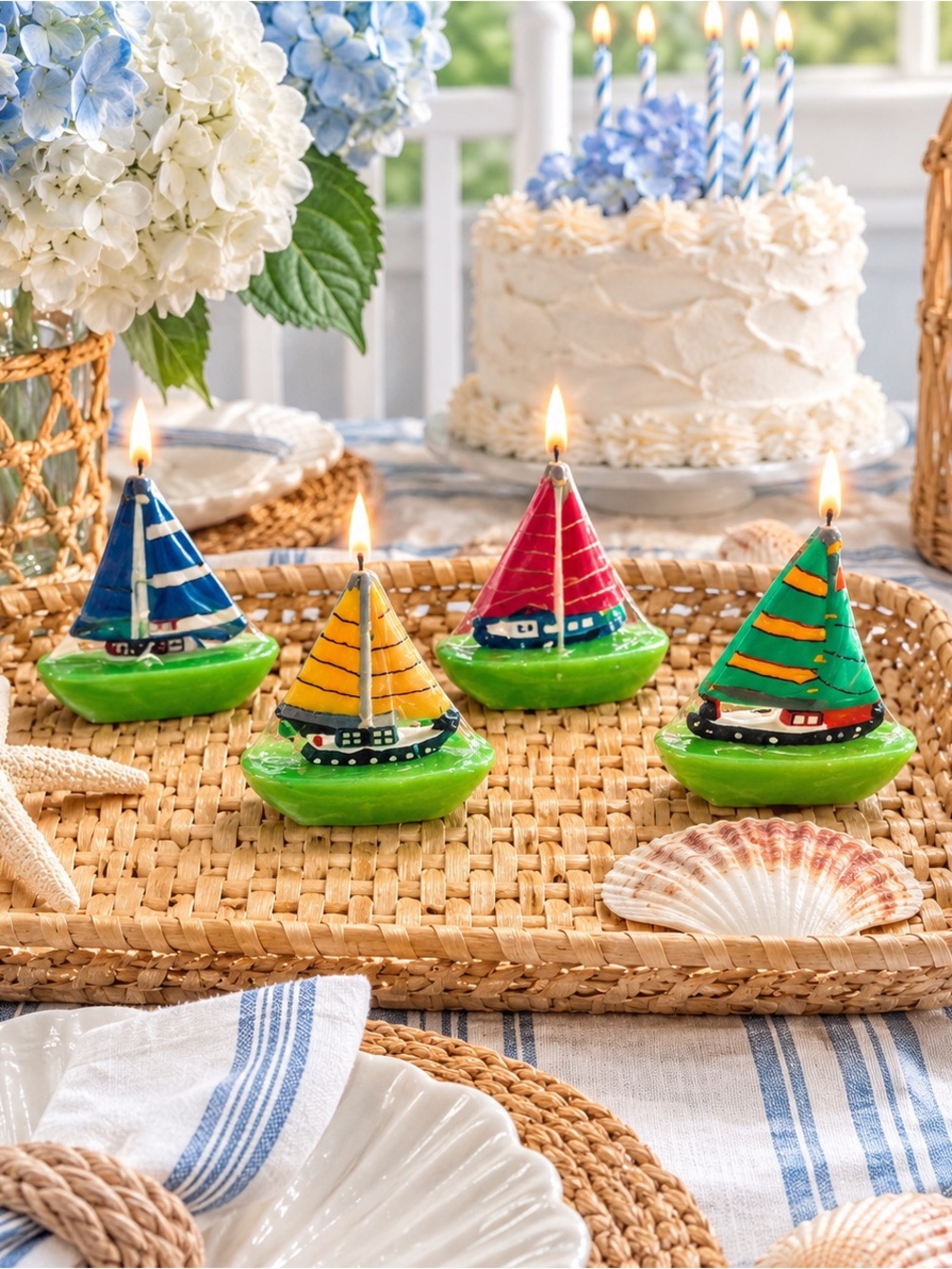 Sailboat Candle Set of 4 NWT